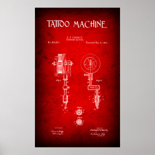 1891 TATTOO MACHINE PATENT POSTER