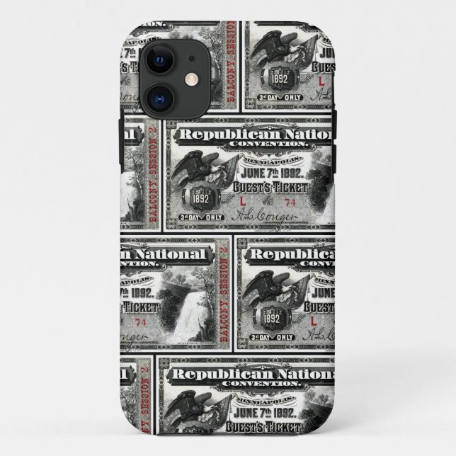 1892 Republican Convention Ticket Case-Mate iPhone Case (Back)