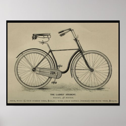 1892 Vintage Bicycle Magazine Ad Art Poster