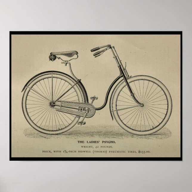 1892 Vintage Bicycle Magazine Ad Art Poster (Front)