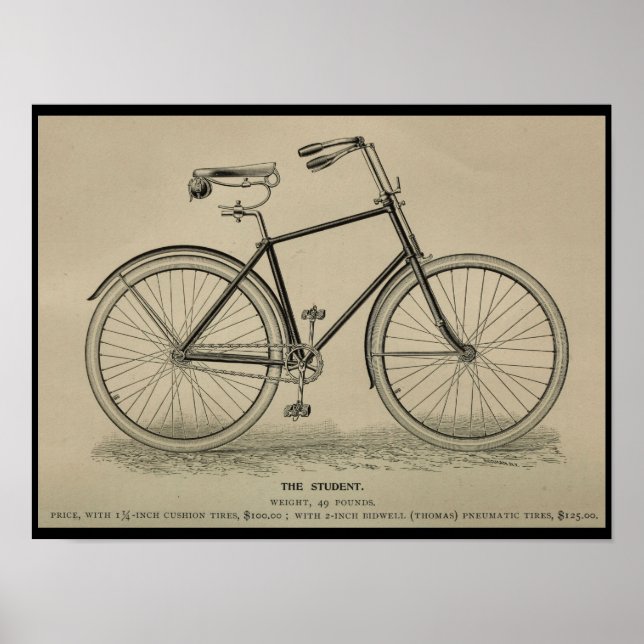 1892 Vintage Bicycle Magazine Ad Art Print (Front)