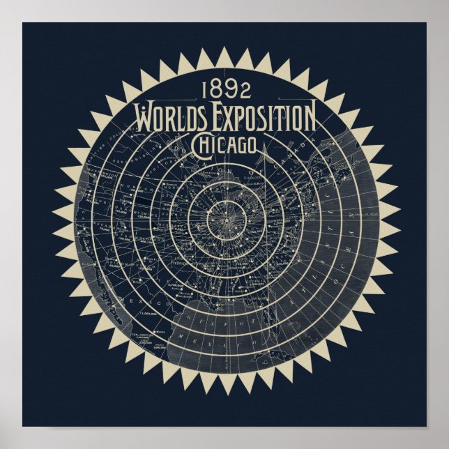 1892 Worlds Exposition Chicago Poster (Front)