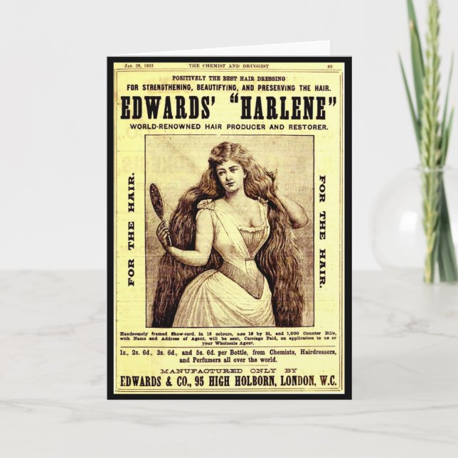 1893 ad for Harlene hair restorer Card (Front)