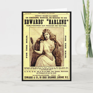 1893 ad for Harlene hair restorer Card