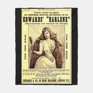 1893 ad for Harlene hair restorer Fleece Blanket