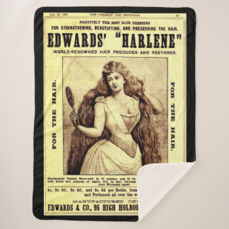 1893 ad for Harlene hair restorer Sherpa Blanket