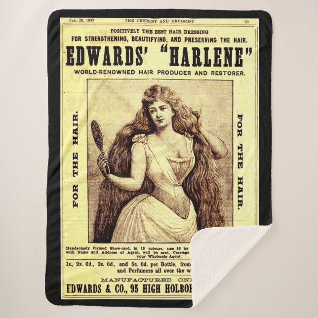 1893 ad for Harlene hair restorer Sherpa Blanket (Front)