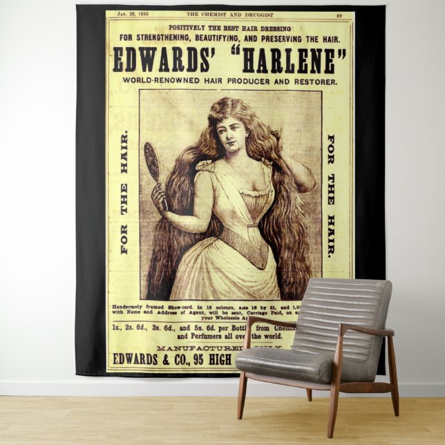 1893 ad for Harlene hair restorer Tapestry (In Situ)