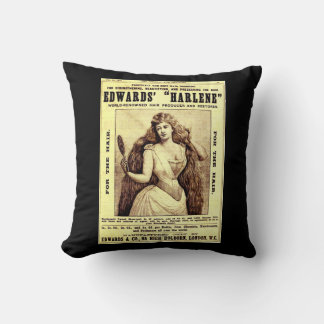 1893 ad for Harlene hair restorer Throw Pillow