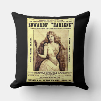 1893 ad for Harlene hair restorer Throw Pillow