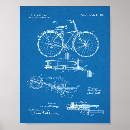 1893 Chainless Bicycle Design Patent Art Print