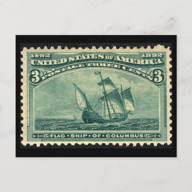 1893 United States Postage Stamp Postcard (Front)