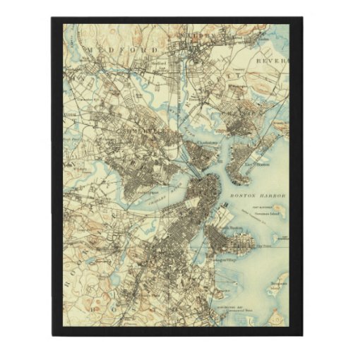 1893 USGS map of Boston Canvas Print