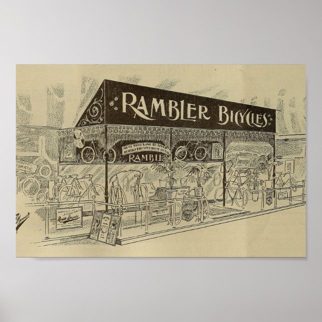 1893 Vintage Bicycle Magazine Ad Art Poster (Front)