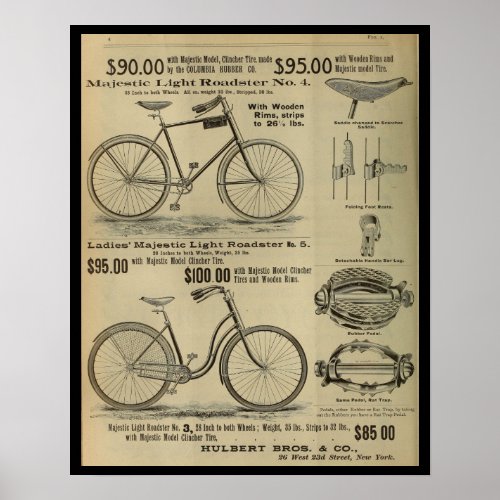 1893 Vintage Bicycle Magazine Ad Art Poster