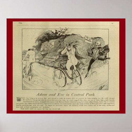 1893 Vintage Bicycle Magazine Ad Art Poster