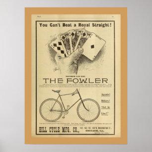 1893 Vintage Bicycle Magazine Ad Art Poster