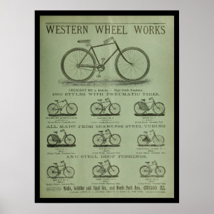 1893 Vintage Bicycle Magazine Ad Art Poster