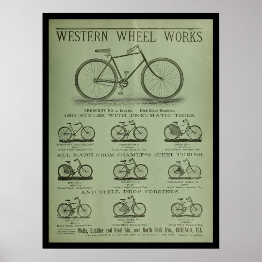 Crescent Bicycles Vintage Cycle advertising Reproduction poster Wall art.