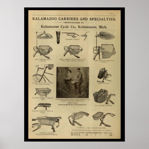 1893 Vintage Bicycle Magazine Ad Art Poster