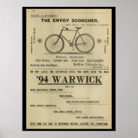 1893 Vintage Envoy Bicycle Magazine Ad Art Poster