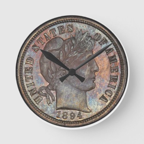 1894_S Barber Dime Round Clock