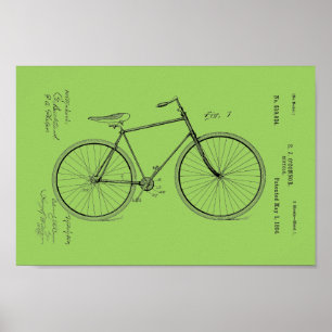 1894 Vintage Bicycle Patent Print Customize