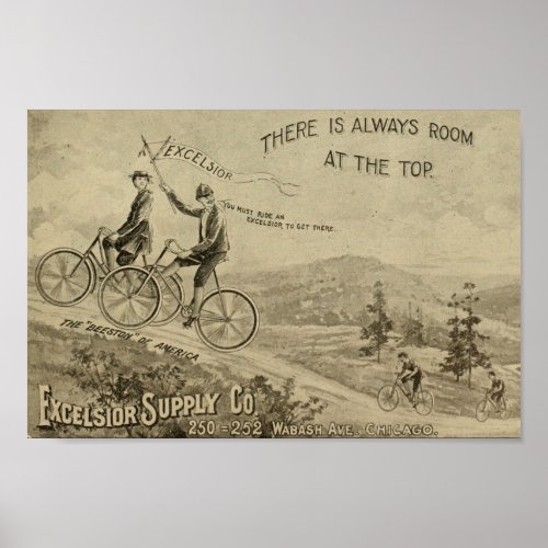 1894 Vintage Excelsior Supply Bicycle Ad Art Print