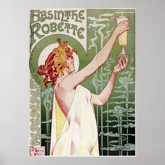 1895 Art Nouveau Absinthe Robette restored Poster (Front)