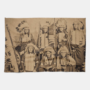 1895 Buffalo Bill Wild West Show Sioux Chiefs Kitchen Towel
