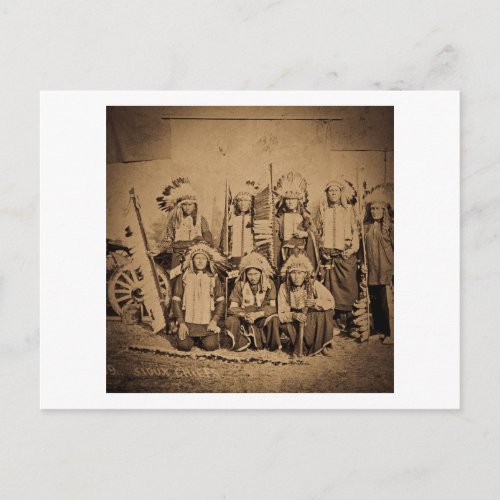 1895 Buffalo Bill Wild West Show Sioux Chiefs Postcard