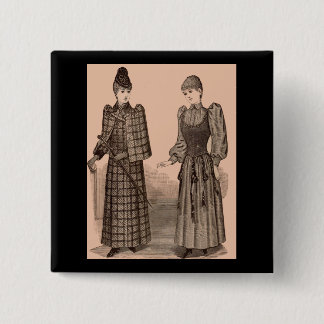 1895 Delineator print ladies coat and dress Button