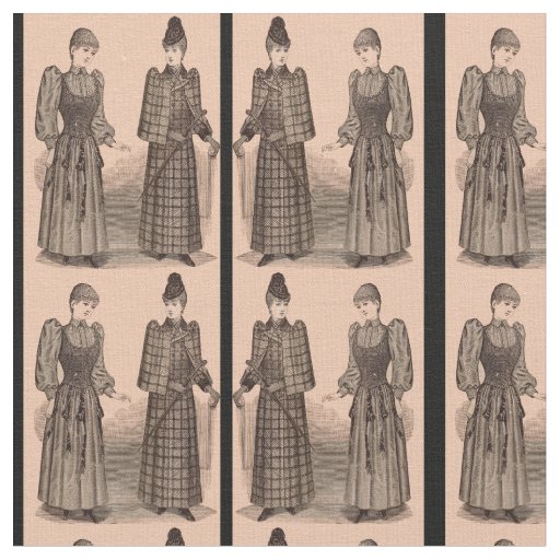 1895 Delineator print ladies coat and dress print Fabric