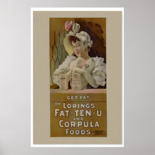 1895 “Get Fat” Vintage Style Victorian Advertising Poster