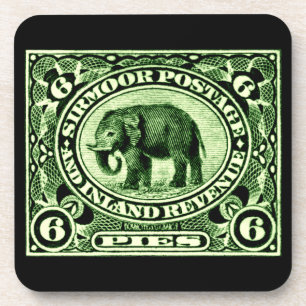 1895 Indian Princely States Elephant Beverage Coaster