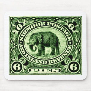 1895 Indian Princely States Elephant Mouse Pad