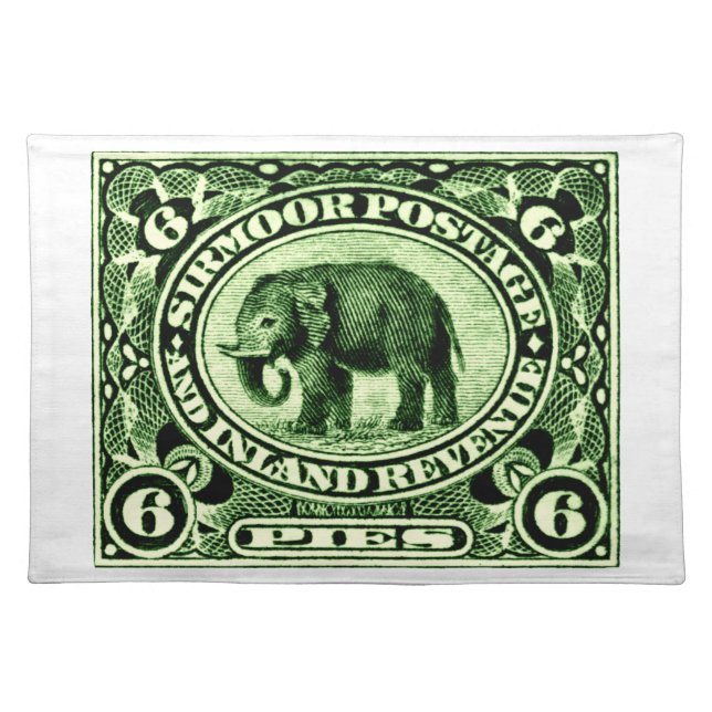 1895 Indian Princely States Elephant Placemat (Front)