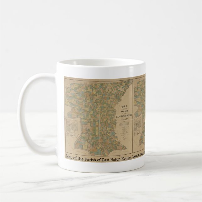 1895 Map of the Parish of East Baton Rouge, La Coffee Mug (Left)