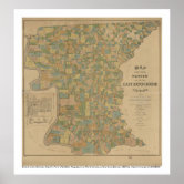 Louisiana Parishes Blank Outline Map Poster