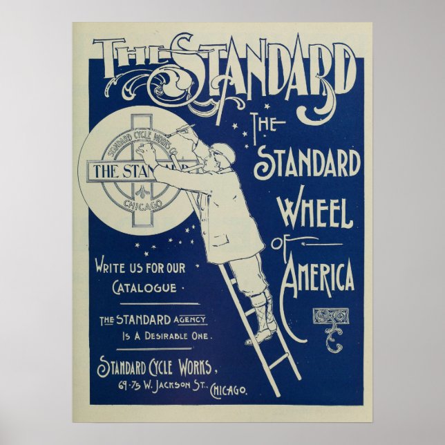1895 Vintage Bicycle Magazine Ad Art Poster (Front)