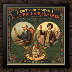 1895 Vintage Hair Renewer Square Ad Poster