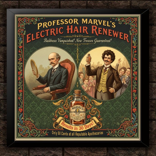 1895 Vintage Hair Renewer Square Ad Poster (Creator Uploaded)