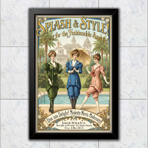 1895 Vintage Oceanic Chic Swimwear Advertising Poster