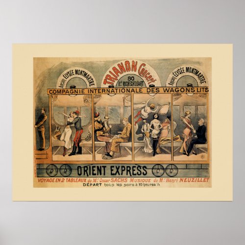 1896 Orient Express musical revue Paris Poster