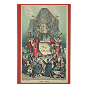 1896 Punch cartoon 'The Great Unknown' Faux Canvas Print