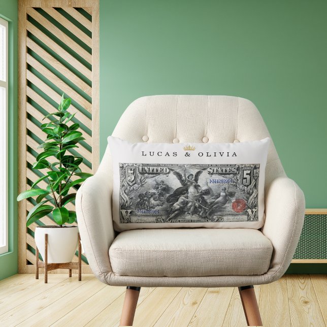 1896 Silver Certificate Bank Note – Couple's Gift  Lumbar Pillow (Creator Uploaded)