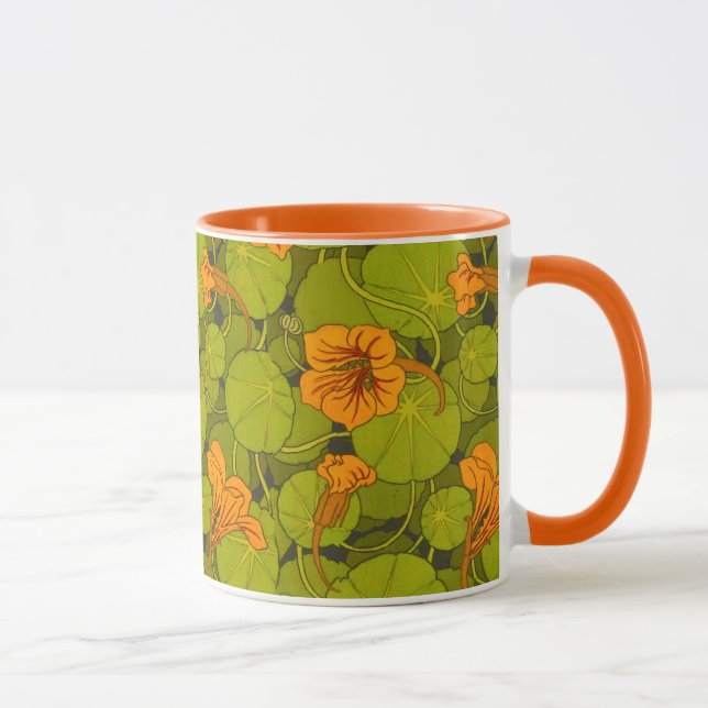 1896 Victorian Nasturtium Floral Print Mug (Right)