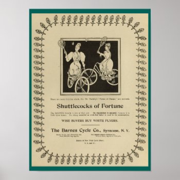 1896 Vintage Barnes Cycle Bicycles Ad Art Poster by AcupunctureProducts at Zazzle