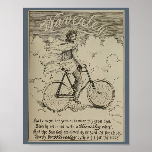 1896 Vintage Bicycle Magazine Ad Art Poster