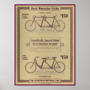 1896 Vintage Bicycle Magazine Ad Art Poster
